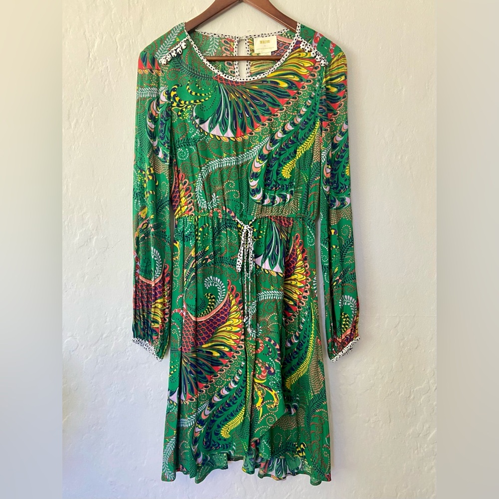 NWT Maeve by Anthropologie green print dress - size 2